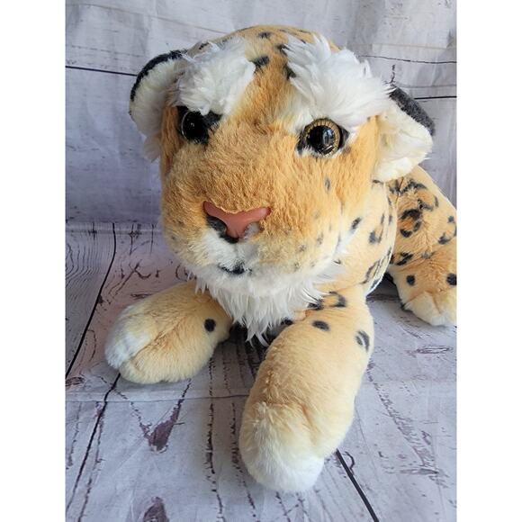 Fiesta Lying Leopard Plush 13" Stuffed Animal Jungle Cheetah Realistic - Picture 2 of 10